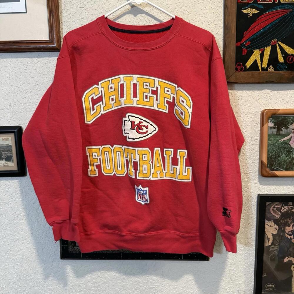 Vintage 90s Kansas City Chiefs Starter Football Sweatshirt Embroidered Sz Medium